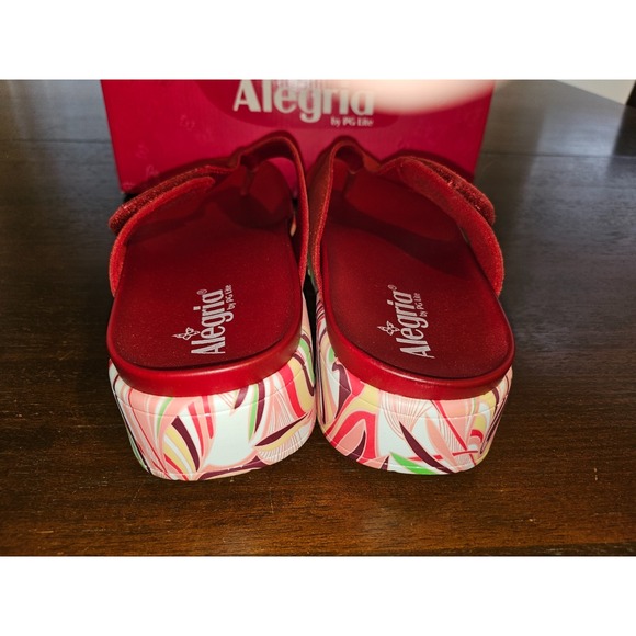 Alegria Anah I got you babe Red Leather Platform Sandals Size 42 US 11/11.5 NEW - Picture 5 of 7